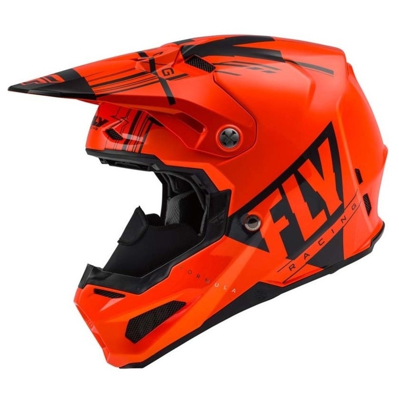 Motocross kaciga FLY Racing Formula Vector crno-fluo narančasta