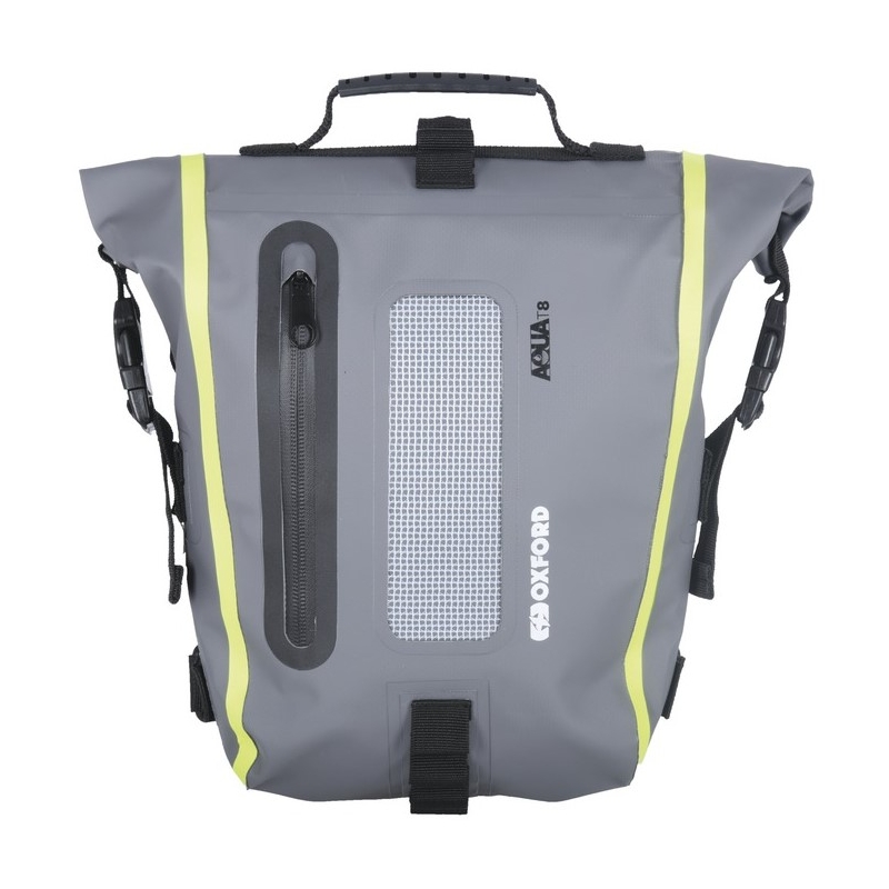 Torba za suvozačevo sjedalo Oxford Aqua T8 Torba za rep crno-sivo-fluo žuta