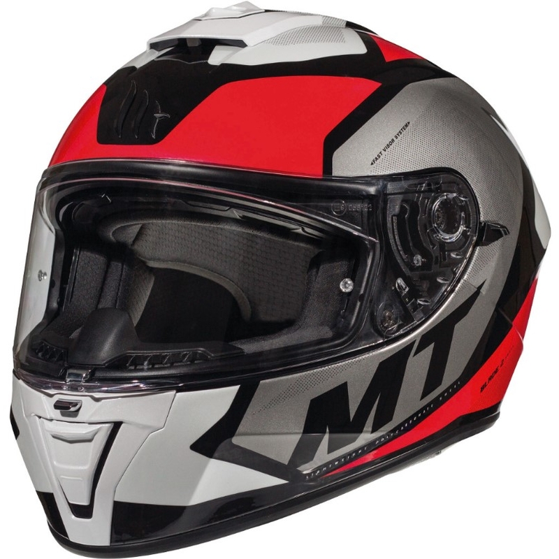 Integralna motociklistička kaciga MT Blade 2 SV Trick crno-sivo-crvena - II. kvaliteta