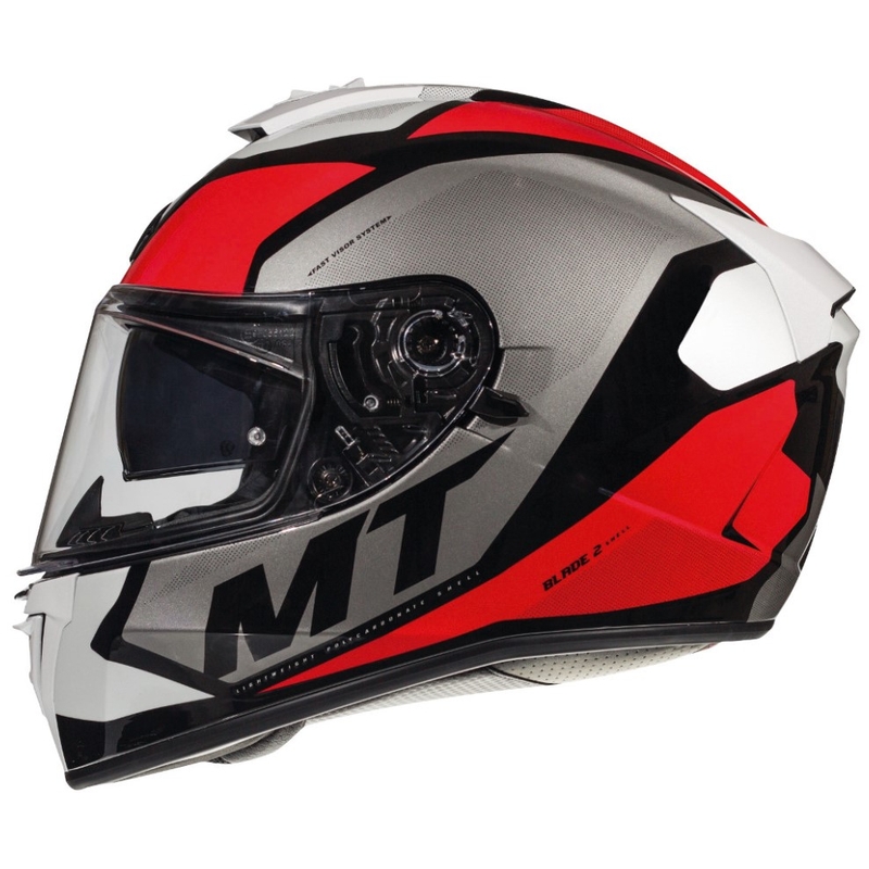 Integralna motociklistička kaciga MT Blade 2 SV Trick crno-sivo-crvena - II. kvaliteta