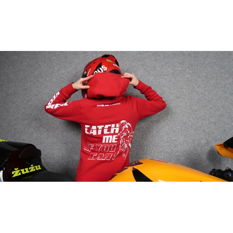 Ženski sweatshirt Catch me if you can crveni rasprodaja