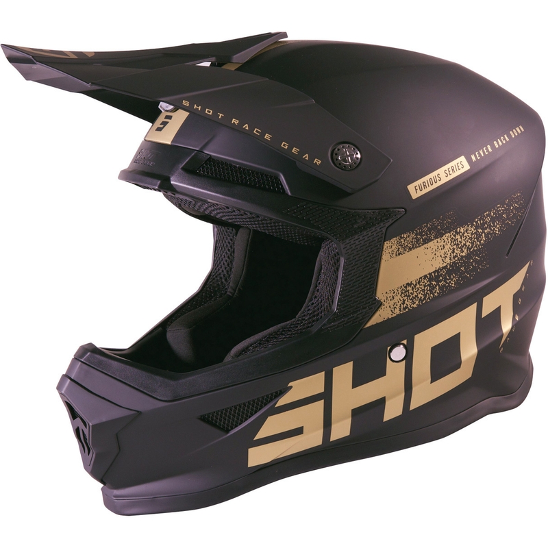 Kaciga za motocross Shot Furious Raw 2.0 Black Gold rasprodaja