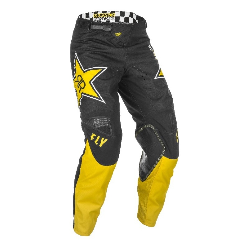 FLY Racing Kinetic Rockstar 2021 motocross hlače žuto-crne