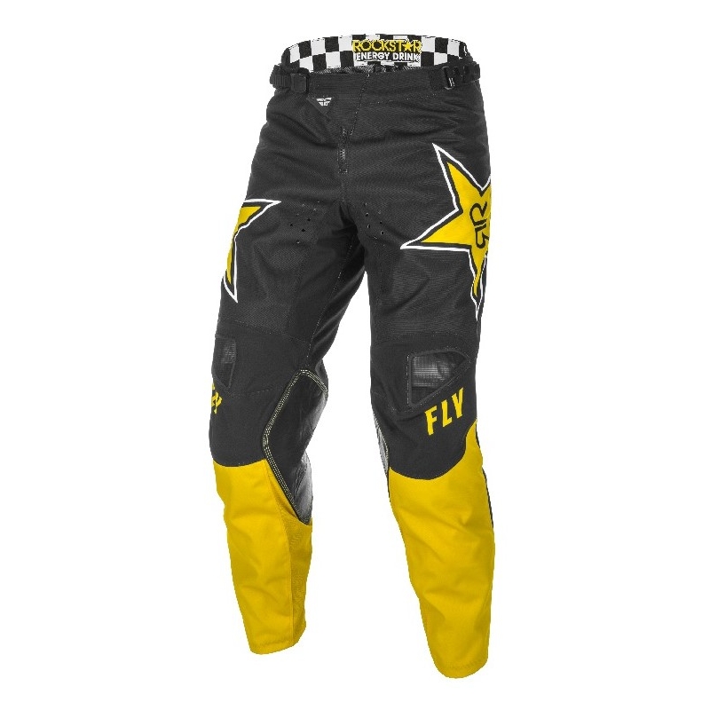 FLY Racing Kinetic Rockstar 2021 motocross hlače žuto-crne