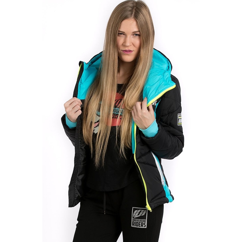 Ženska jakna 101 Riders Defrost crna-plava-fluo žuta