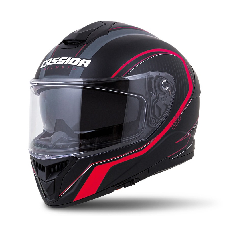 Integralna kaciga Cassida Integral GT 2.0 Reptyl crna-siva-fluo crvena