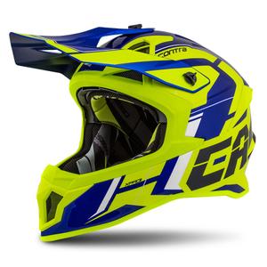 Motocross kaciga Cassida Cross Pro II Contra fluo žuto-plavo-bijela