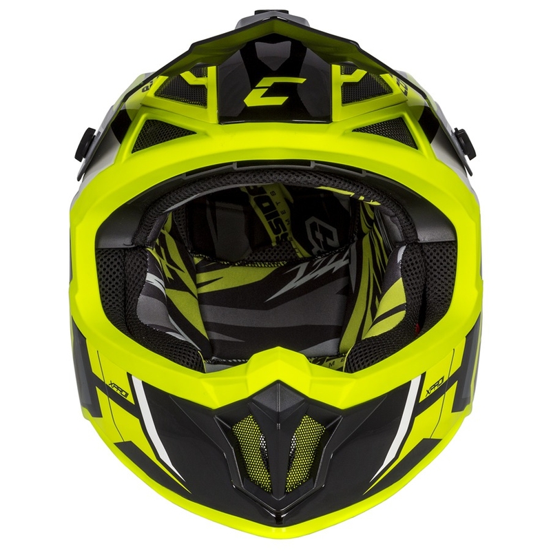 Motocross kaciga Cassida Cross Pro II Contra fluo žuto-sivo-crna