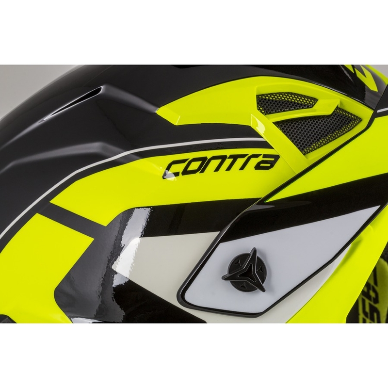 Motocross kaciga Cassida Cross Pro II Contra fluo žuto-sivo-crna