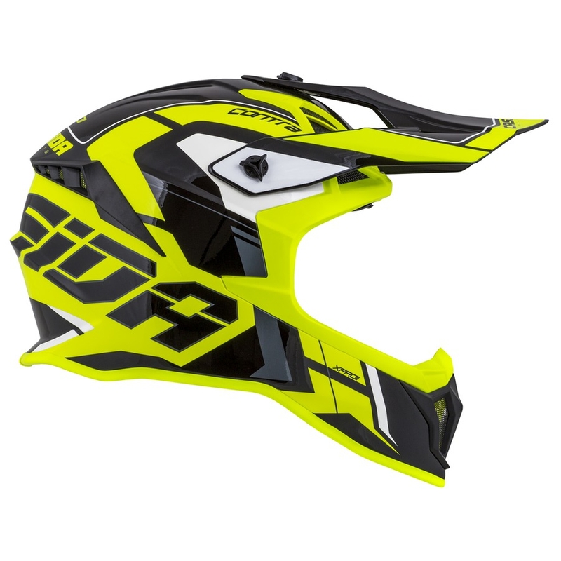 Motocross kaciga Cassida Cross Pro II Contra fluo žuto-sivo-crna