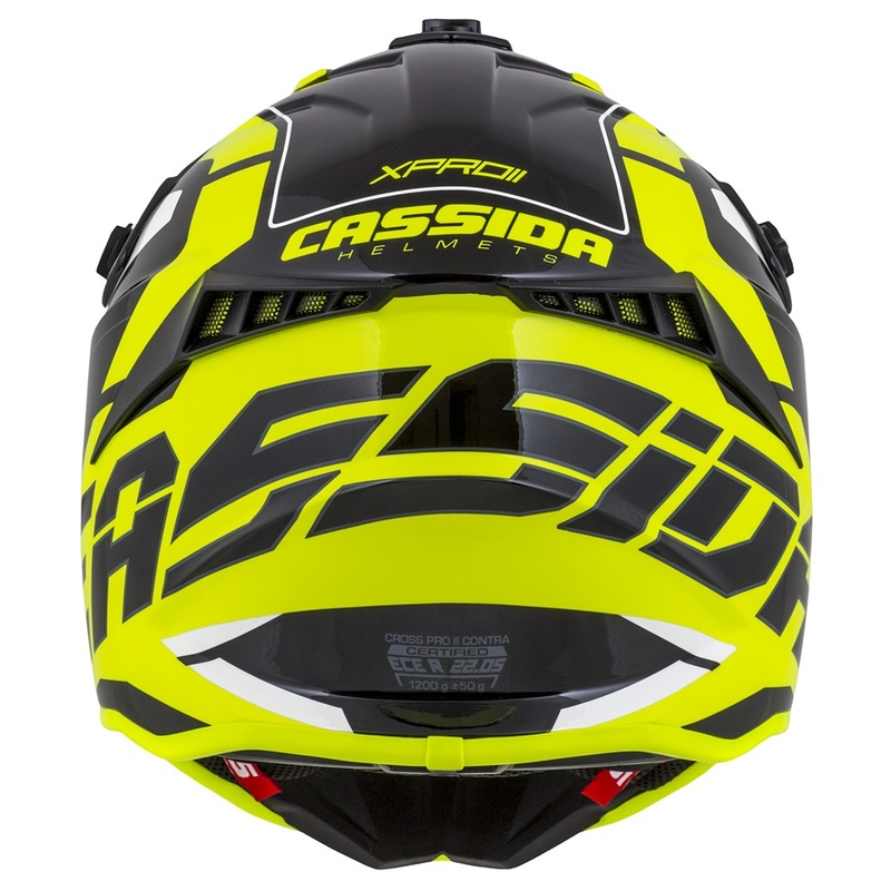 Motocross kaciga Cassida Cross Pro II Contra fluo žuto-sivo-crna