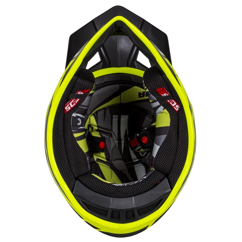 Motocross kaciga Cassida Cross Pro II Contra fluo žuto-sivo-crna