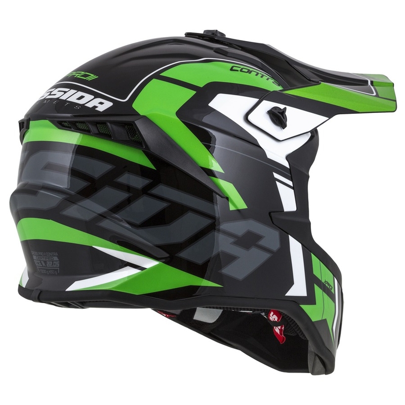 Cassida Cross Pro II Contra motokros kaciga crno-sivo-bijelo-zelena