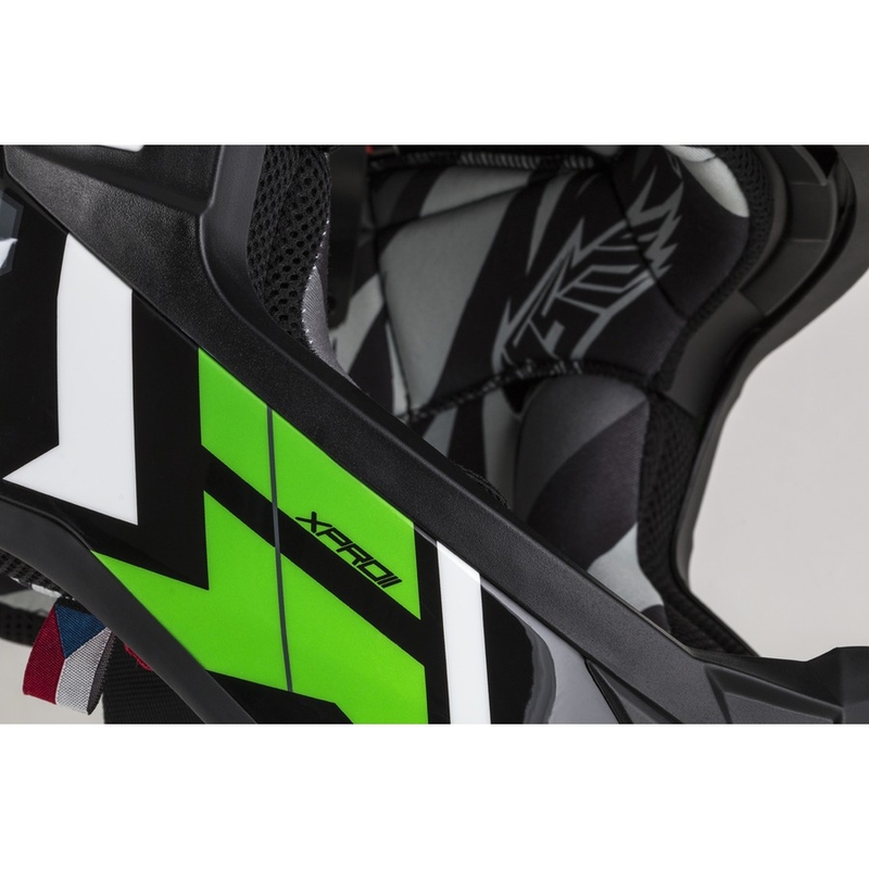 Cassida Cross Pro II Contra motokros kaciga crno-sivo-bijelo-zelena