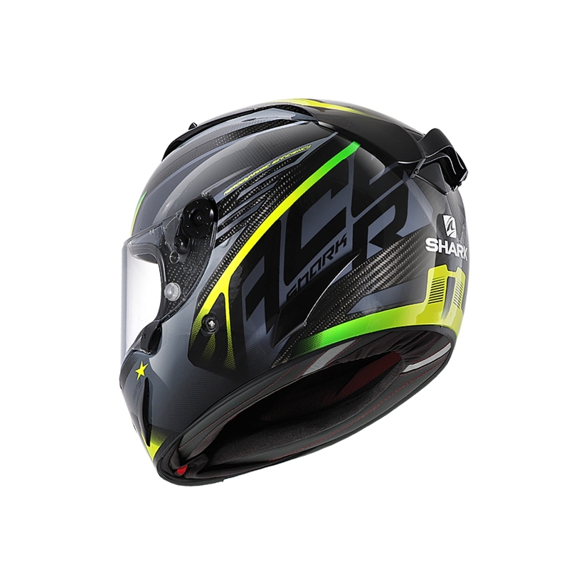 Integralna kaciga SHARK RACE R-PRO CARBON Aspy sivo-fluo žuta