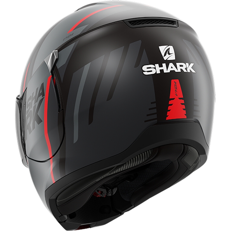 Preklopna kaciga SHARK EVOJET Vyda crno-sivo-crvena