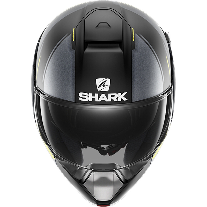 Preklopna kaciga SHARK EVOJET Vyda crno-sivo-žuta