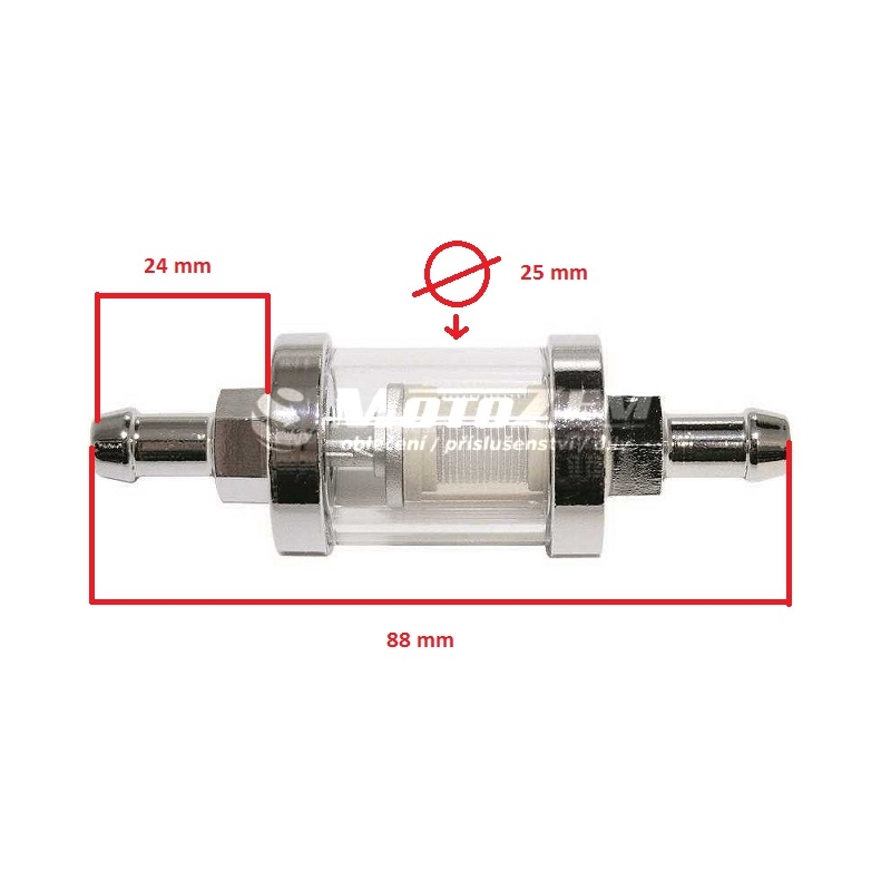 Filter goriva krom 8 mm