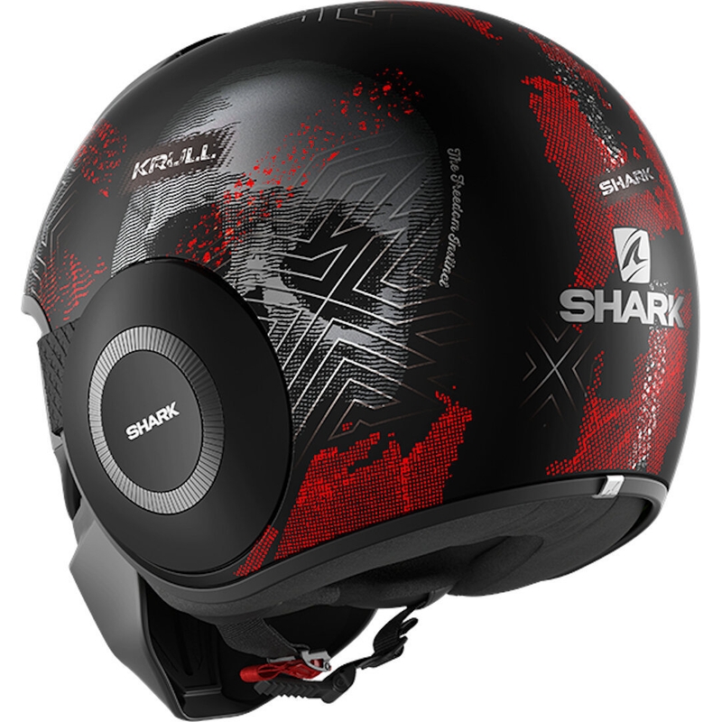 Otvorena kaciga s maskom SHARK STREET-DRAK Krull crno-crvena