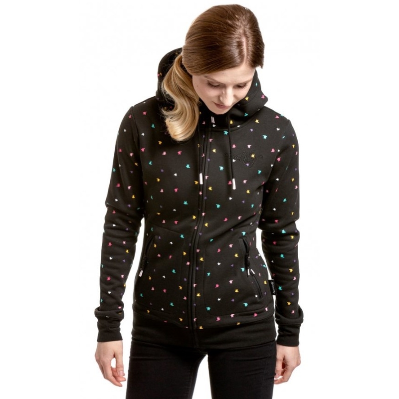 Ženski sweatshirt Meatfly Omni Birds Boja crna rasprodaja