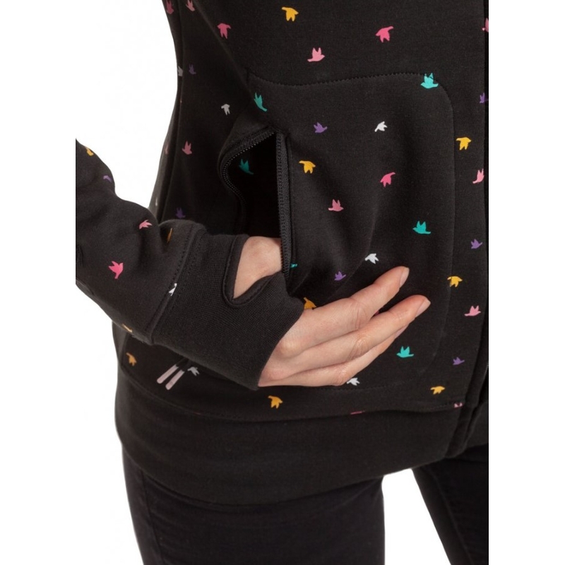 Ženski sweatshirt Meatfly Omni Birds Boja crna rasprodaja