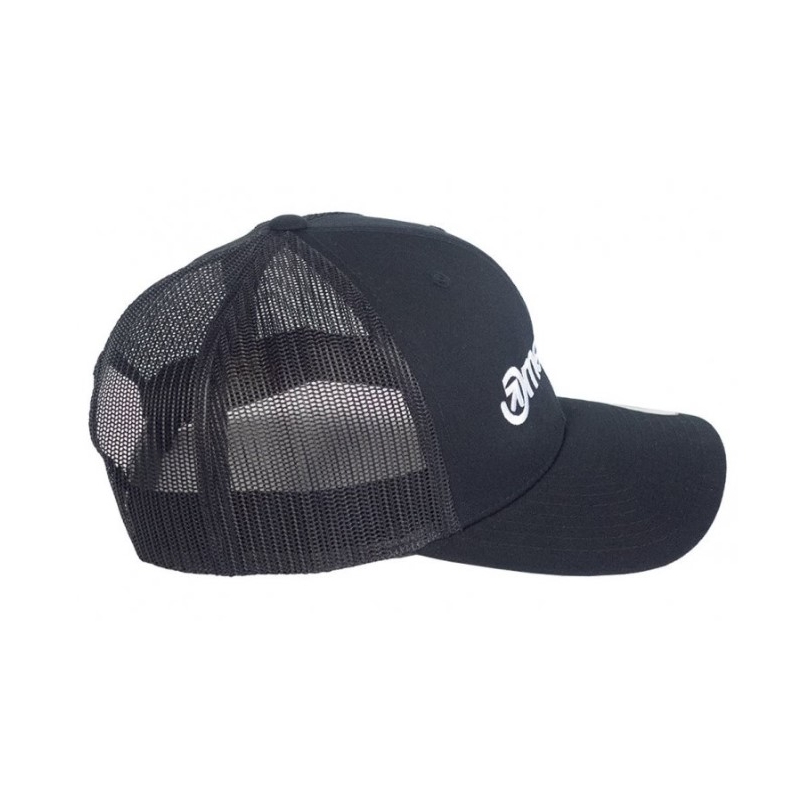 Crna kapa s logotipom Meatfly Trucker Yupoong