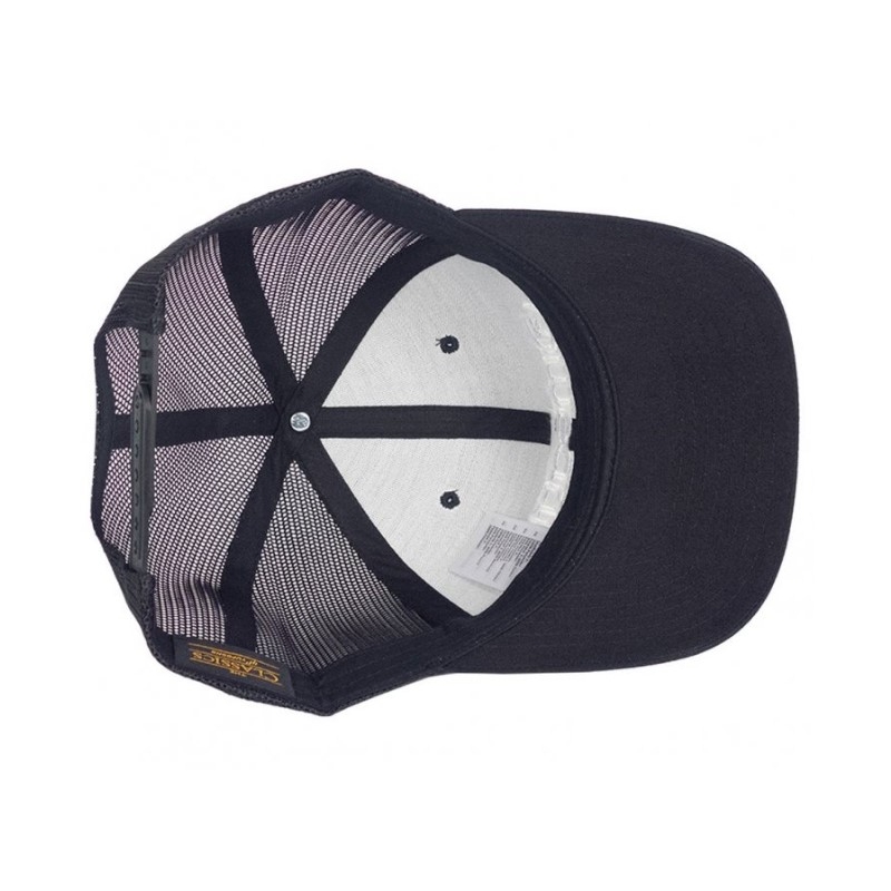 Crna kapa s logotipom Meatfly Trucker Yupoong