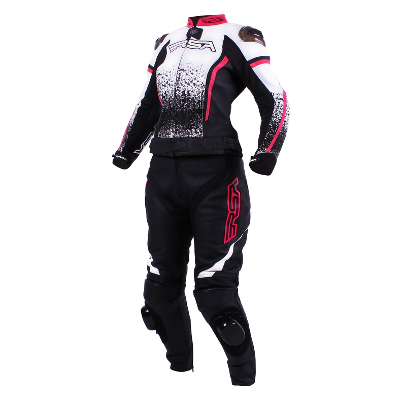 RSA Pink Glass žensko motociklističko odijelo bijelo-crno-roza rasprodaja
