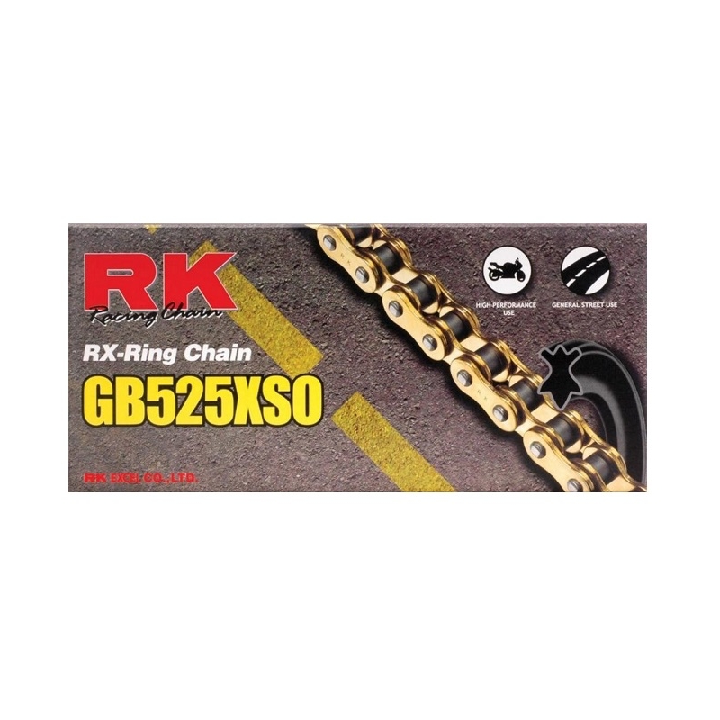 Řetěz RK 525 XSO 110 článků X-kroužky zlatý