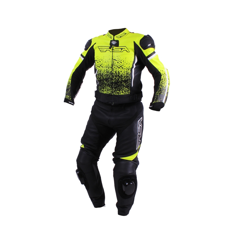RSA Fluo Glass muško motociklističko odijelo Crno-Fluo žuto rasprodaja