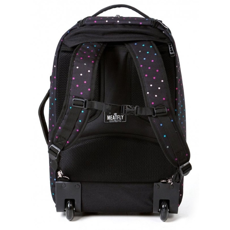Meatfly Revel Trolley Bag crno-ružičasta