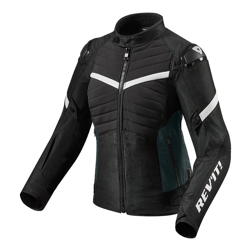 Ženska motociklistička jakna Revit Arc H2O-crno-bijela rasprodaja