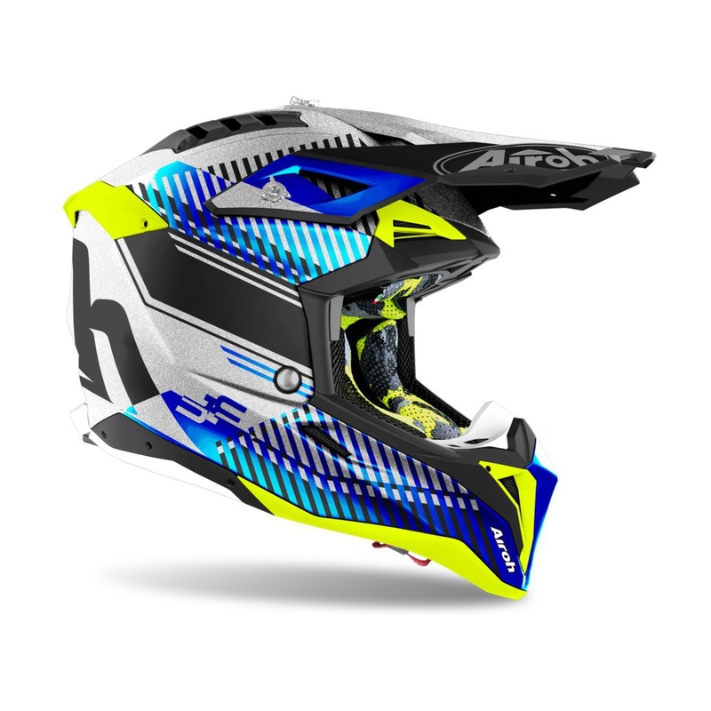 Airoh Aviator 3.0 Wave Motocross kaciga 2022 bijelo-plava-fluo žuta rasprodaja