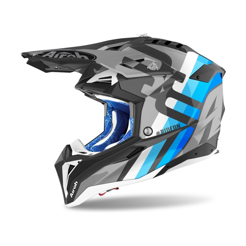 Airoh Aviator 3.0 Rainbow 2021 motocross kaciga sivo-plavo-bijela