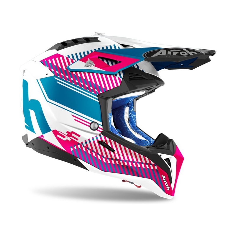 Airoh Aviator 3.0 Wave 2022 kaciga za motocross bijelo-plavo-ružičasta