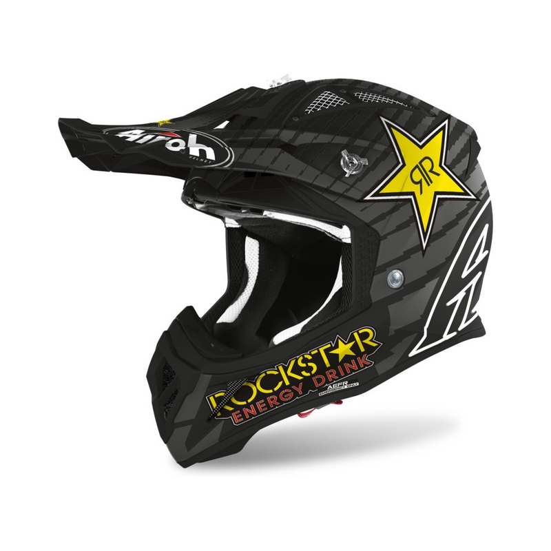 Airoh Aviator ACE Rockstar 2021 motocross kaciga sivo-crna