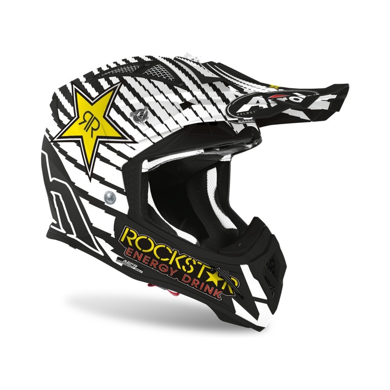 Airoh Aviator ACE Rockstar 2021 motocross kaciga sivo-crna