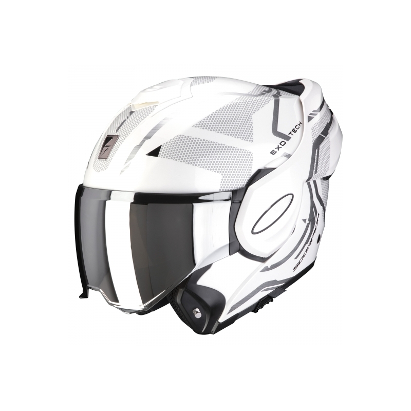 Preklopna kaciga Scorpion EXO-TECH Square bijelo-srebrna