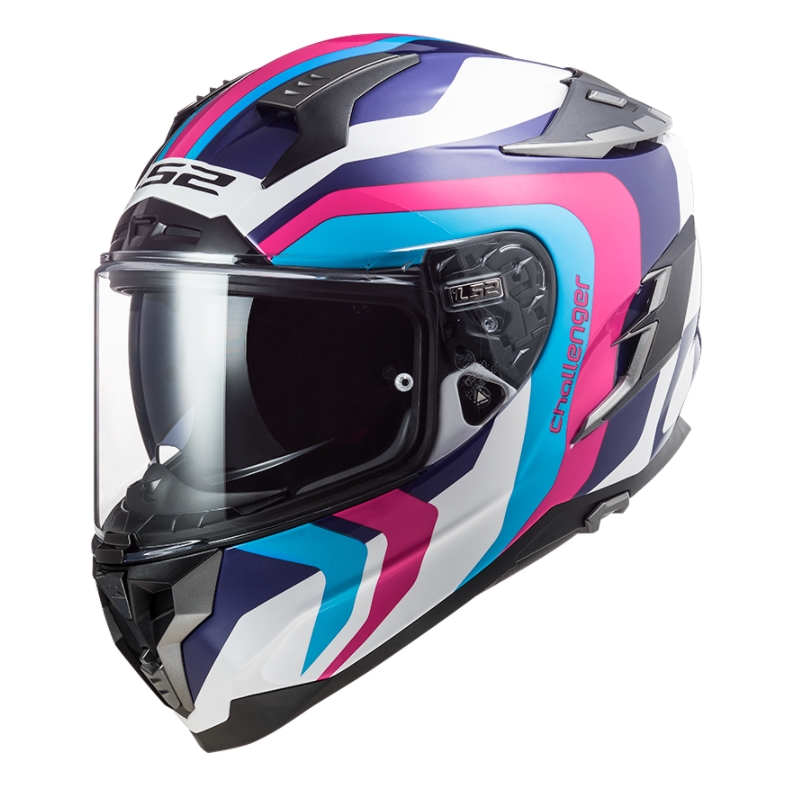 LS2 FF327 Challenger Galactic Full Face motociklistička kaciga bijelo-plavo-roza rasprodaja