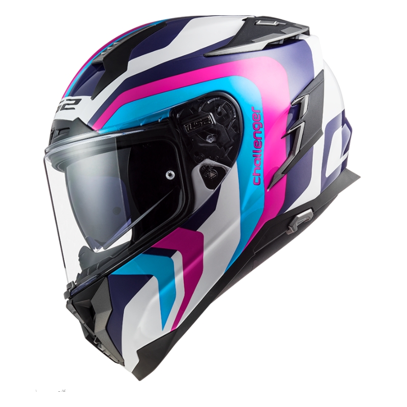 LS2 FF327 Challenger Galactic Full Face motociklistička kaciga bijelo-plavo-roza rasprodaja