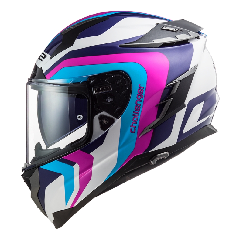 LS2 FF327 Challenger Galactic Full Face motociklistička kaciga bijelo-plavo-roza rasprodaja