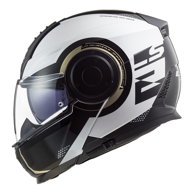 Motociklistička kaciga na preklop LS2 FF902 Scope Arch bijelo-crna
