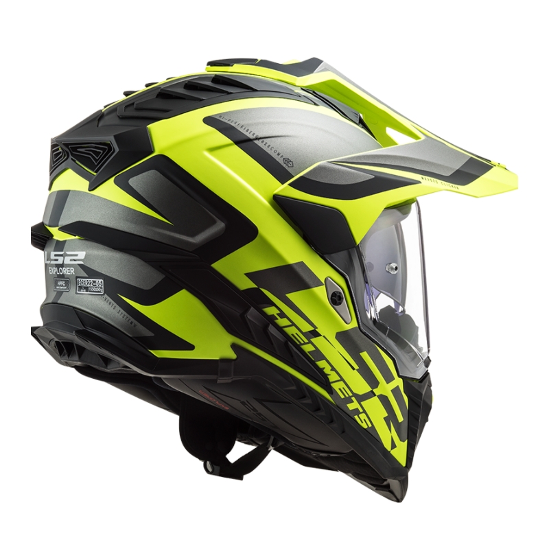 Enduro kaciga LS2 MX701 Explorer Alter crna-siva-fluo žuta