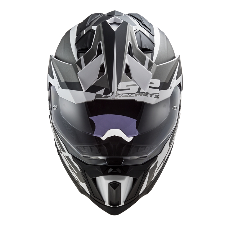 Enduro kaciga LS2 MX701 Explorer Alter bijelo-crno-siva