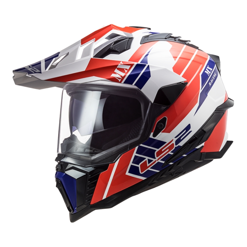 Enduro kaciga LS2 MX701 Explorer Atlantis bijela-plava-crvena rasprodaja