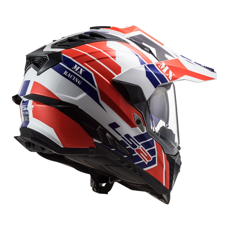 Enduro kaciga LS2 MX701 Explorer Atlantis bijela-plava-crvena rasprodaja