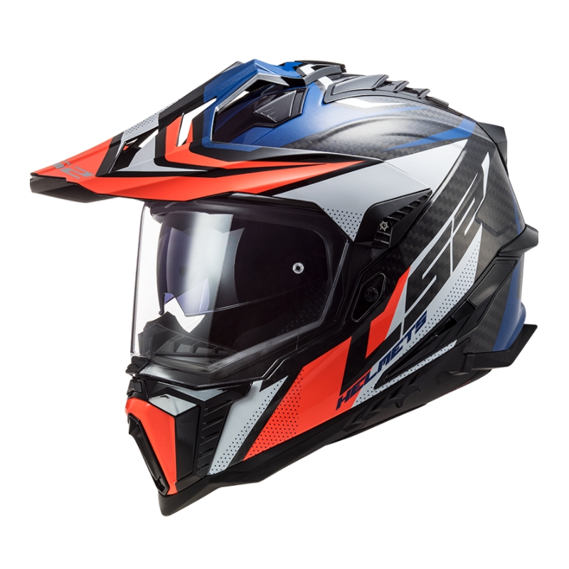 Enduro kaciga LS2 MX701 Explorer C Focus bijelo-plavo-crvena