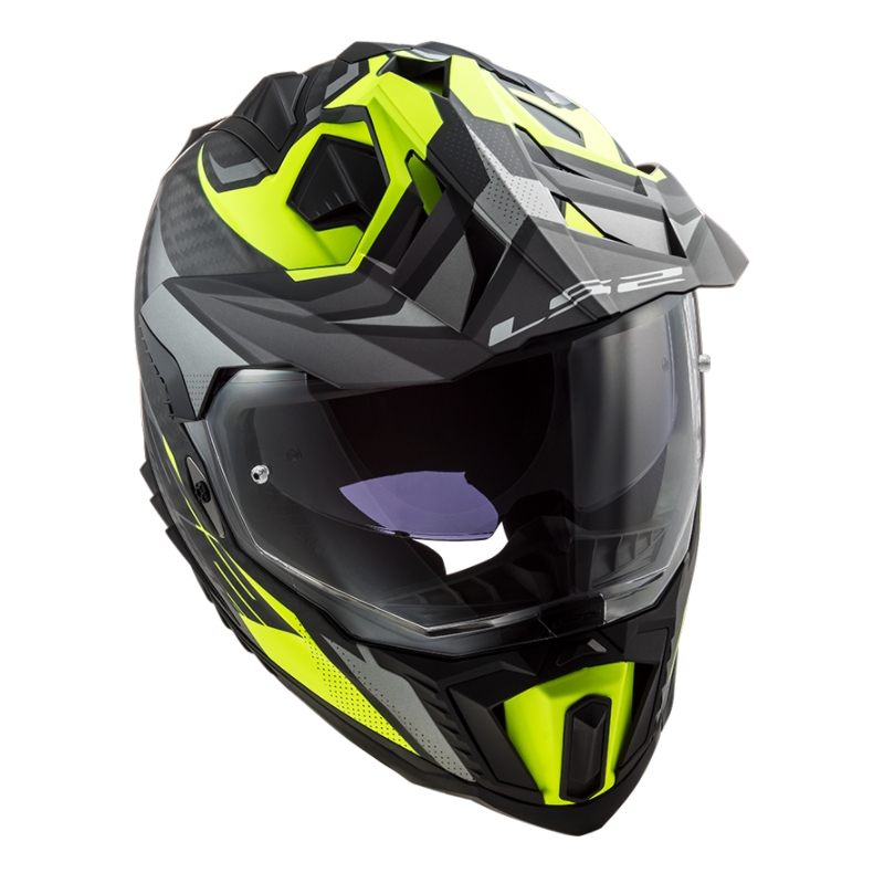 Enduro kaciga LS2 MX701 Explorer C Focus crna-siva-fluo žuta