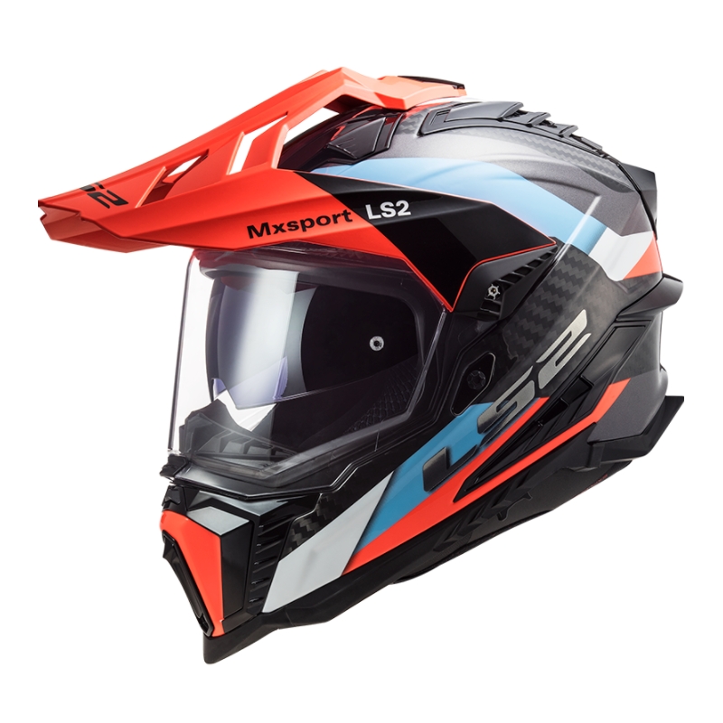 Enduro kaciga LS2 MX701 Explorer C Frontier crno-narančasto-plava