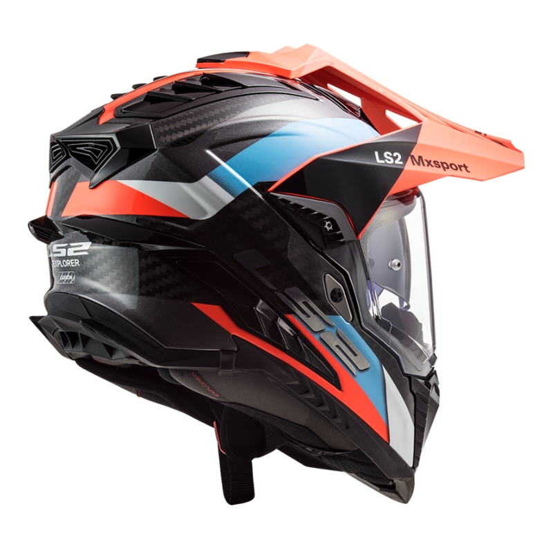 Enduro kaciga LS2 MX701 Explorer C Frontier crno-narančasto-plava